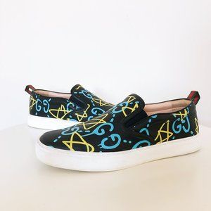 GUCCI Ghost Print Low Top Leather Sneaker Trainer